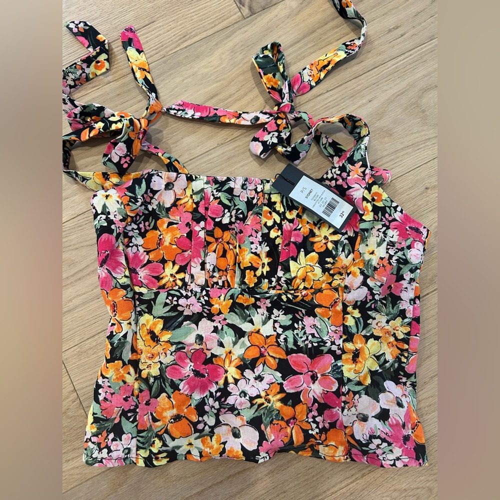 Dynamite Pink and Orange Sleeveless Bustier Tank Top